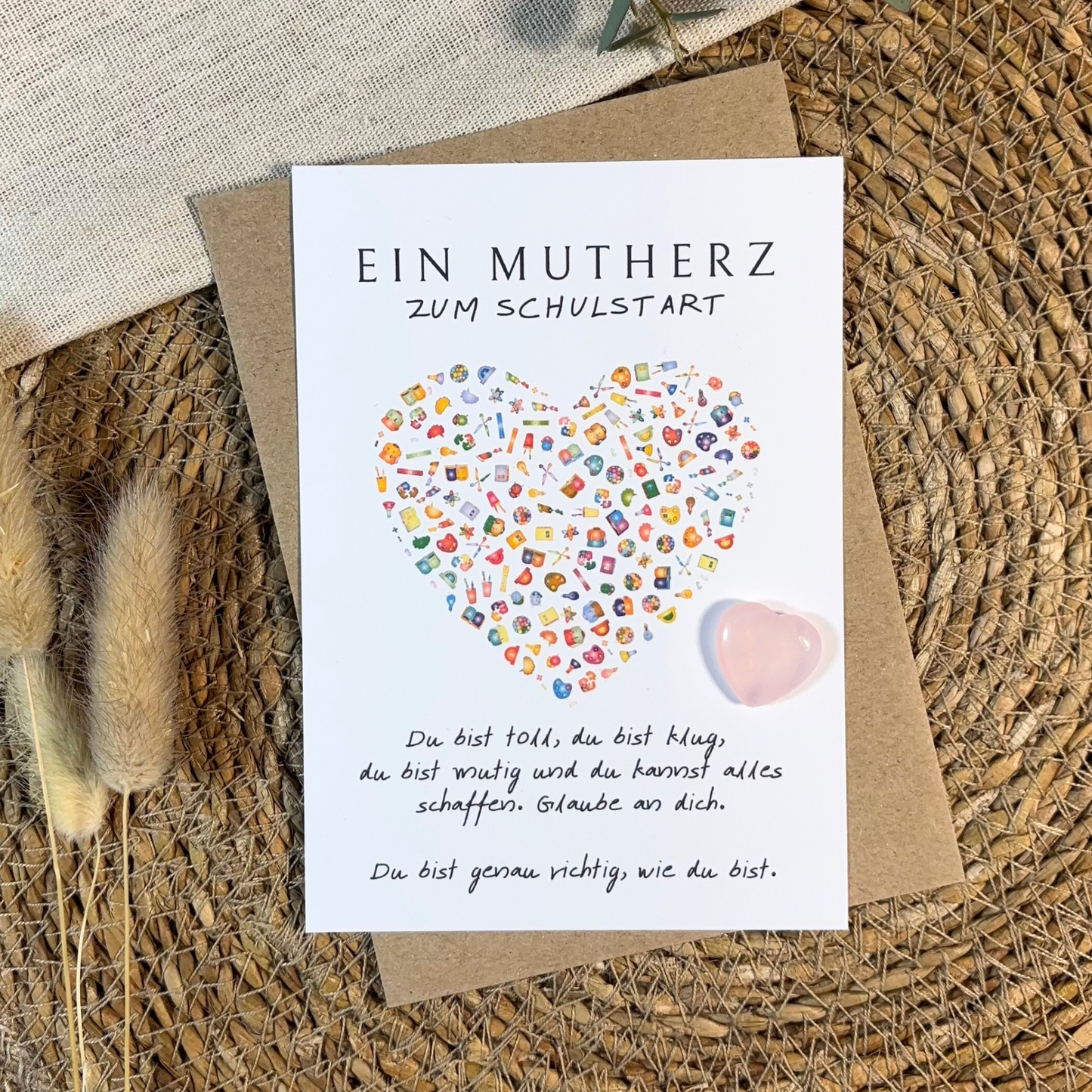 Mutmachkarte mit Mutstein "Herz"
