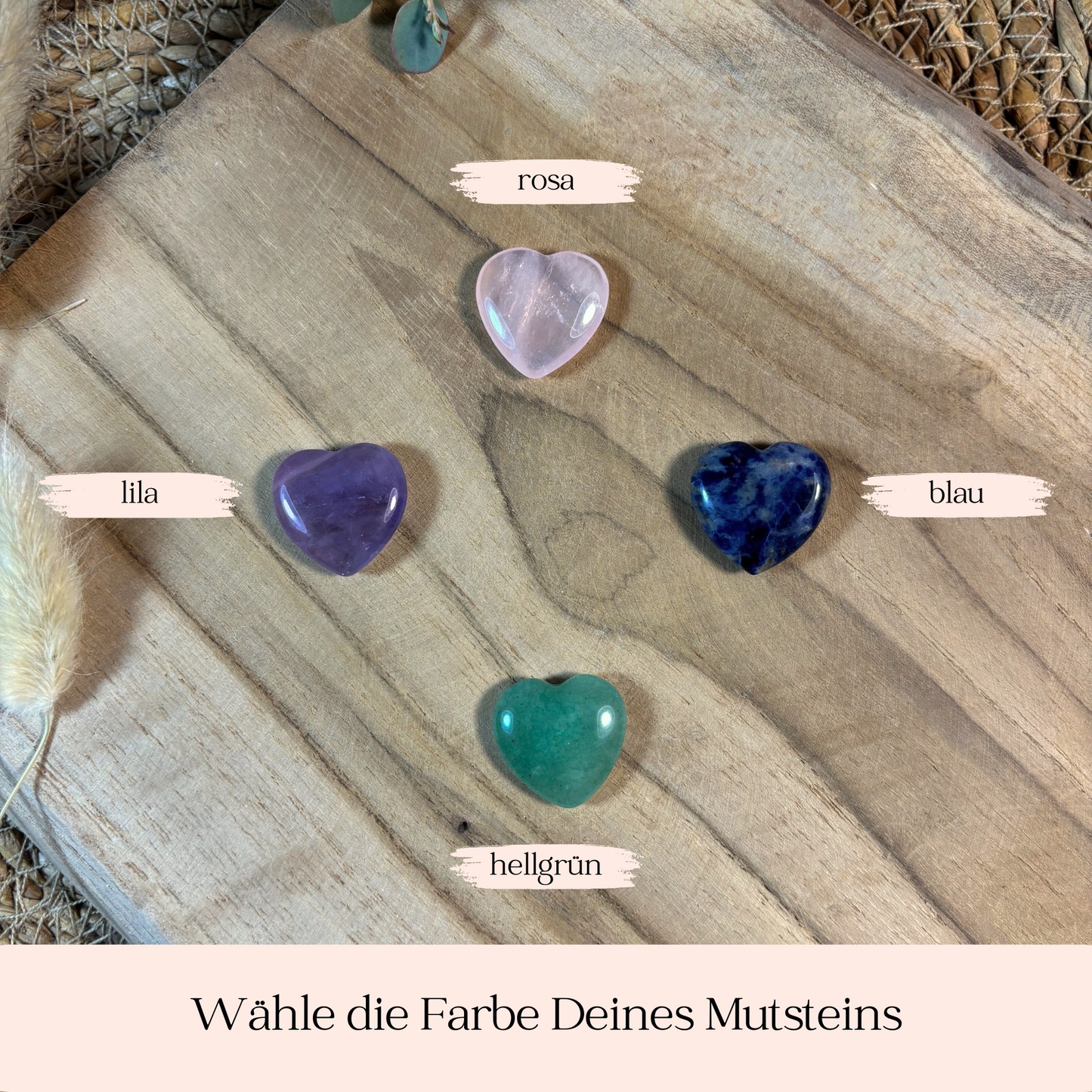 Mutmachkarte mit Mutstein "Herz"