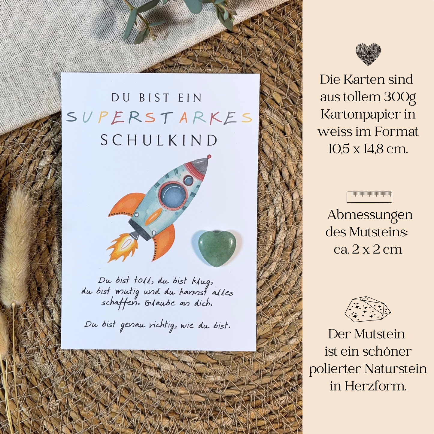 Mutmachkarte mit Mutstein "Rakete"