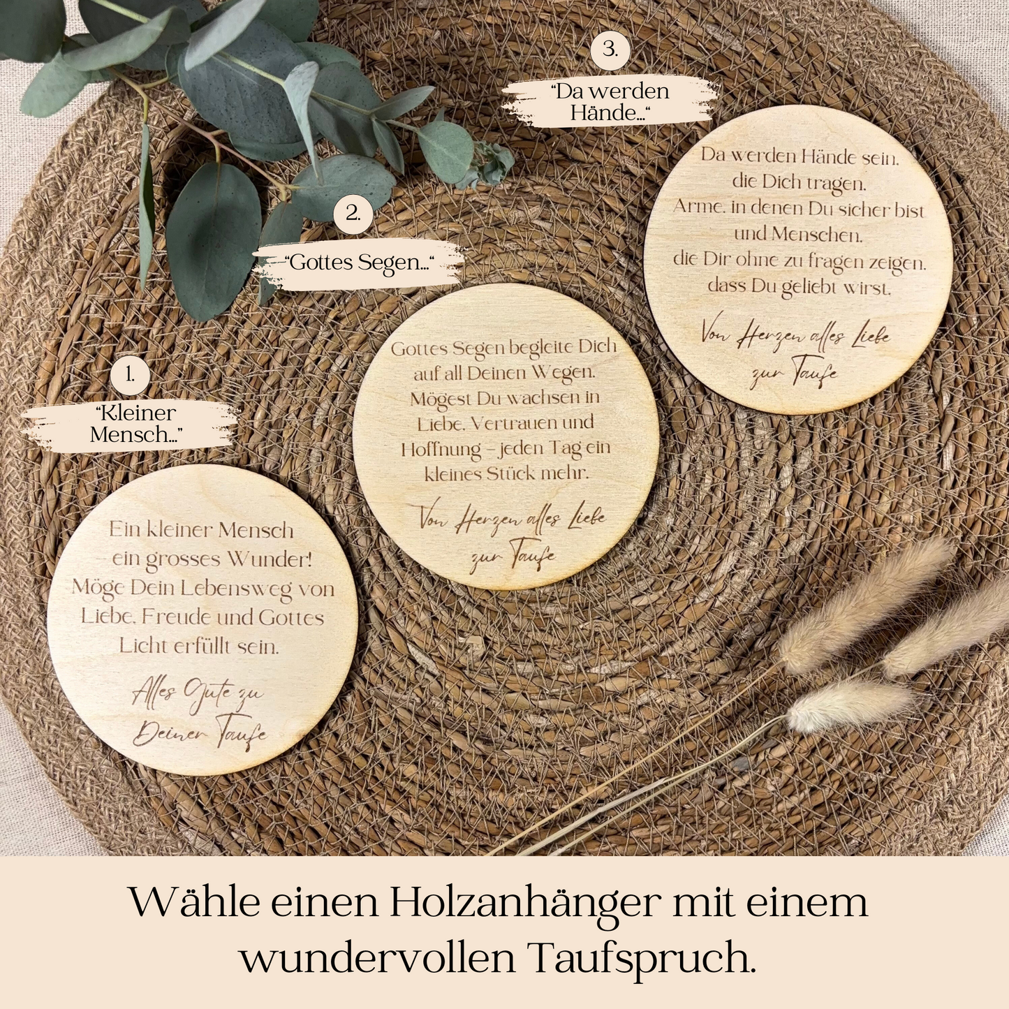 Holzbox zur Taufe "Lorbeer"