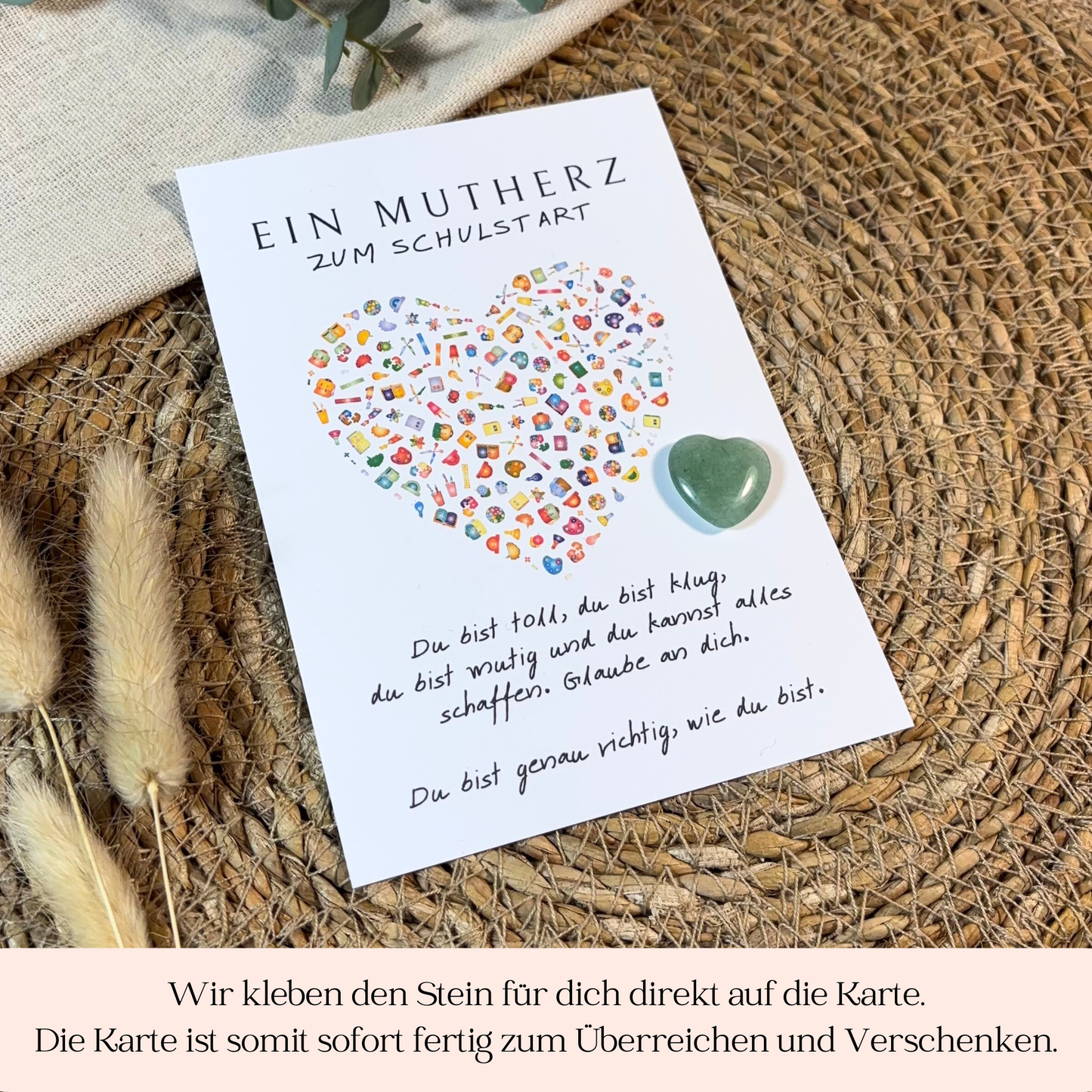 Mutmachkarte mit Mutstein "Herz"